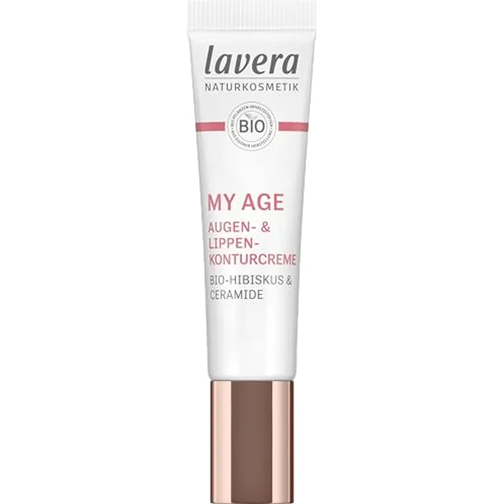 lavera My Age Augen- & Lippenkonturcreme, 15 ml - Mindert Linien und Falten um die Augen, vegan, NATRUE zertifiziert, recyceltes Verpackungsmaterial