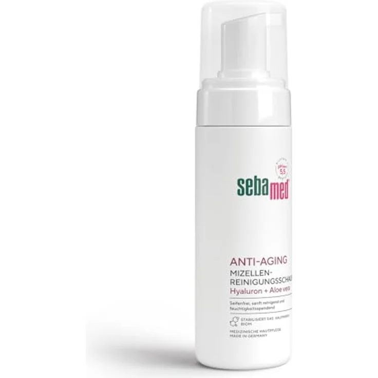 Sebamed Anti-Aging Mizellen Reinigungsschaum mit Hyaluron und Aloe Vera, 150 ml, für fettige und unreine Haut, für Männer und Frauen, zur Make-Up Entfernung geeignet – Bild 2