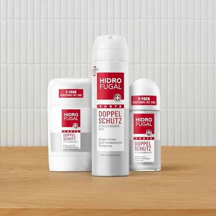 Hidrofugal FORTE DOPPEL SCHUTZ Stick, Antitranspirant gegen stress- und hitzebedingtes Schwitzen, alkoholfrei mit vitalisierendem Duft, 50 ml – Bild 4