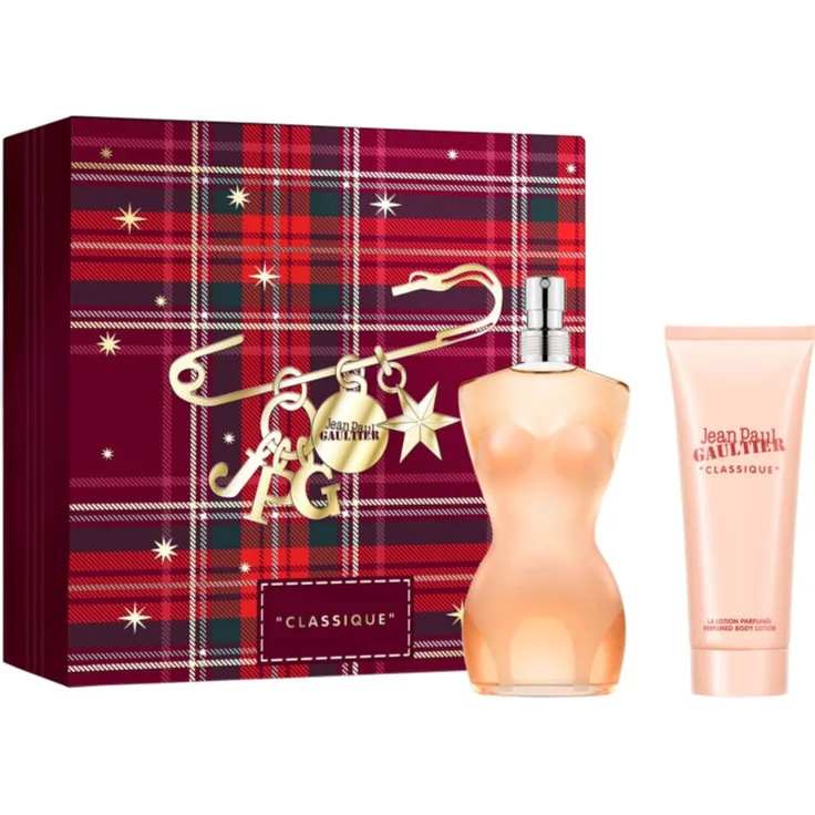 Jean Paul Gaultier Classique Geschenkset, Damen-Duftset mit Eau de Toilette 100 ml und Bodylotion 75 ml in luxuriöser Verpackung