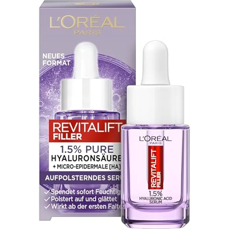 L'Oréal Paris Revitalift Filler Aufpolsterndes mini Serum für Frauen: 1,5% Hyaluronsäure, 15ml – Bild 1