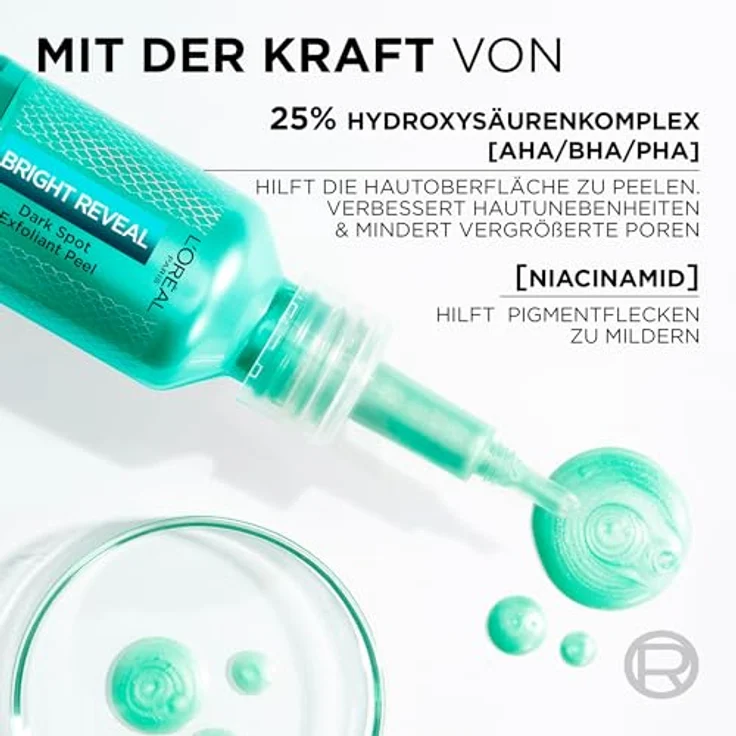 L'Oréal Paris Bright Reveal Dark Spot Peeling - Reduziert Pigment- & Aknemalen schnell, verfeinert die Hautstruktur mit Niacinamid & AHA, 25 ml – Bild 2