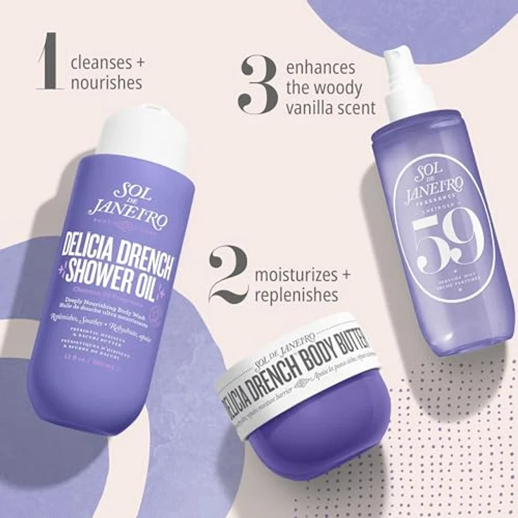 Sol de Janeiro Delicia Drench Duschöl, 90 ml, feuchtigkeitsspendend und pflegend für samtweiche Haut – Bild 7
