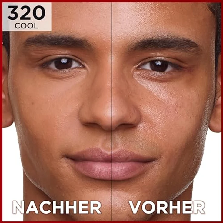 L'Oréal Paris Make up, Wasserfest und langanhaltend, Mattierende, flüssige Foundation mit hoher Deckkraft, Formel mit 4% Niacinamiden, Infaillible 32H Matte Cover, Nr. 320 Cool, 1 x 30 ml – Bild 3