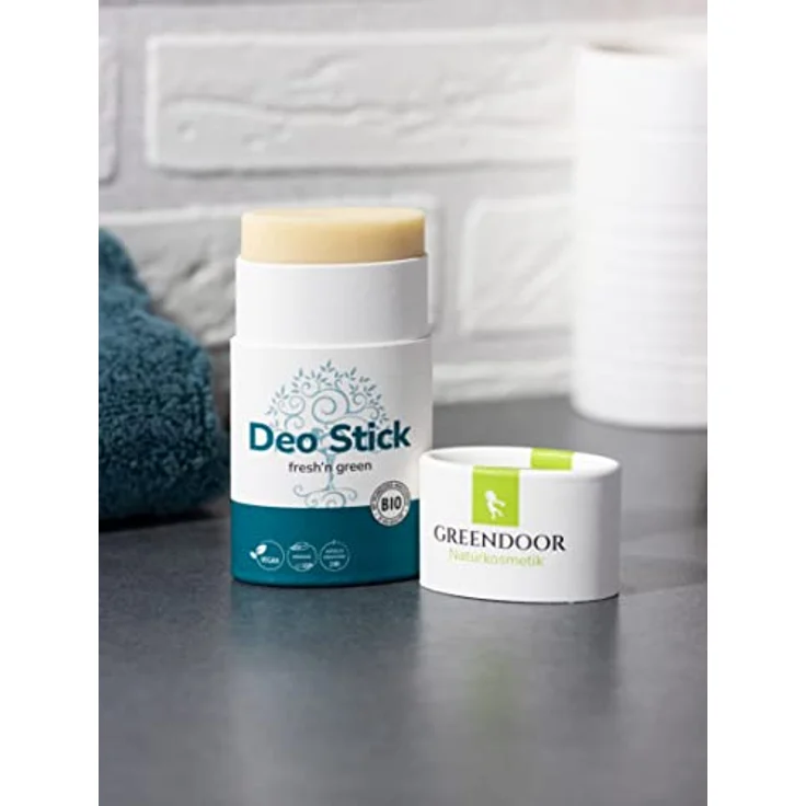 GREENDOOR Deo Stick fresh'n green 50g, festes Deodorant ohne Aluminium, vegan & plastikfrei – Bild 3