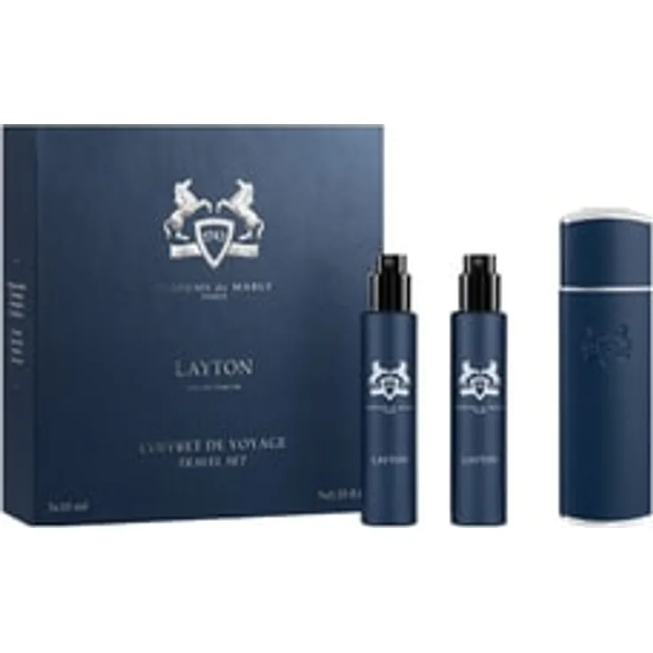 Parfums de Marly Layton Travel Set, Unisex-Duftset mit 3x10ml Nachfüllflakons, elegante Apfel-Lavendel-Note