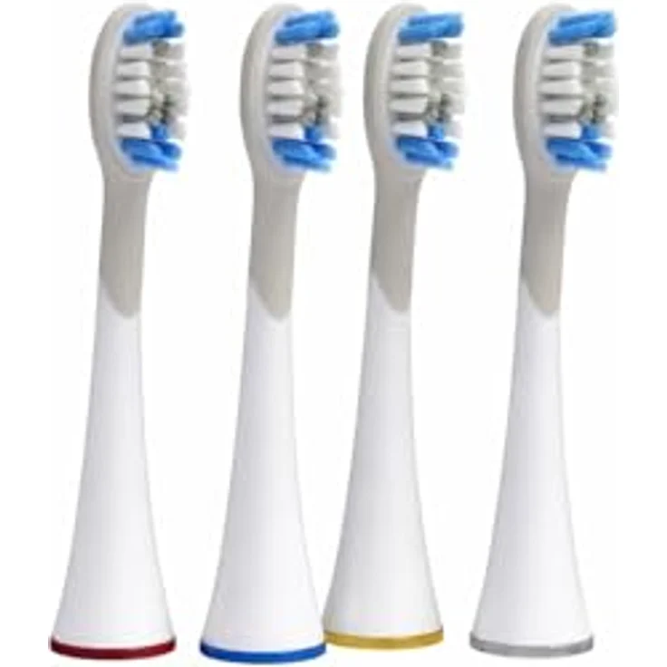 Generisch Zahnbürstenaufsätze 4er-Pack Ersatzköpfe, kompatibel mit Silk'n SonicSmile Schallzahnbürste, sanfte Reinigung, Weiß/Blau – Bild 3