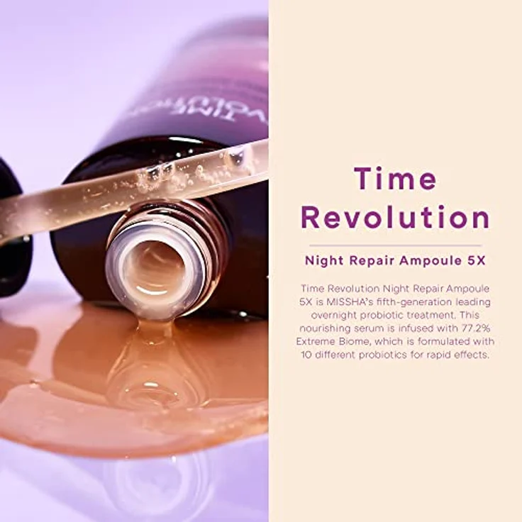 MISSHA Time Revolution Night Repair Gesichtsserum Ampulle (5. Generation) – Probiotische Hautpflege über Nacht für intensive Reparatur und Ausstrahlung, 50ml – Bild 2