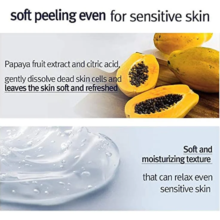 Pyunkang Yul Peeling Gel mit sofort sichtbarem Effekt, mildes und sanftes Gesichtspeeling mit Papaya und AHA, reizfrei, Koreanische Hautpflege 100ml – Bild 5