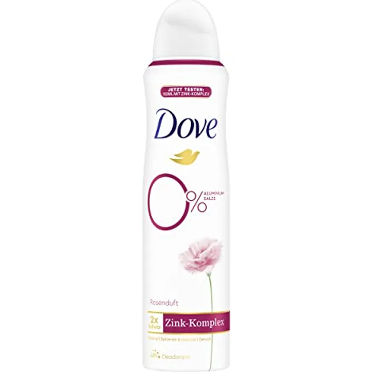 Dove Deodorant-Spray Rosenduft Deo mit pflegendem Zink-Komplex und 0% Aluminiumsalzen 150 ml 1 Stück