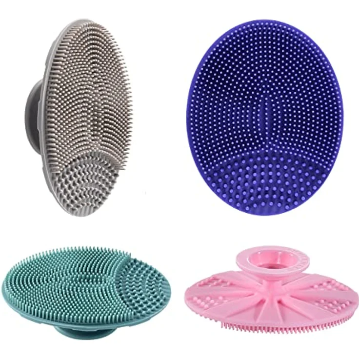 INNERNEED Silikon-Gesichtsreinigungsschrubber, 2-in-1 Peeling- und Massagebürste, lebensmittelechte weiche Borsten, 4 Stück – Bild 1