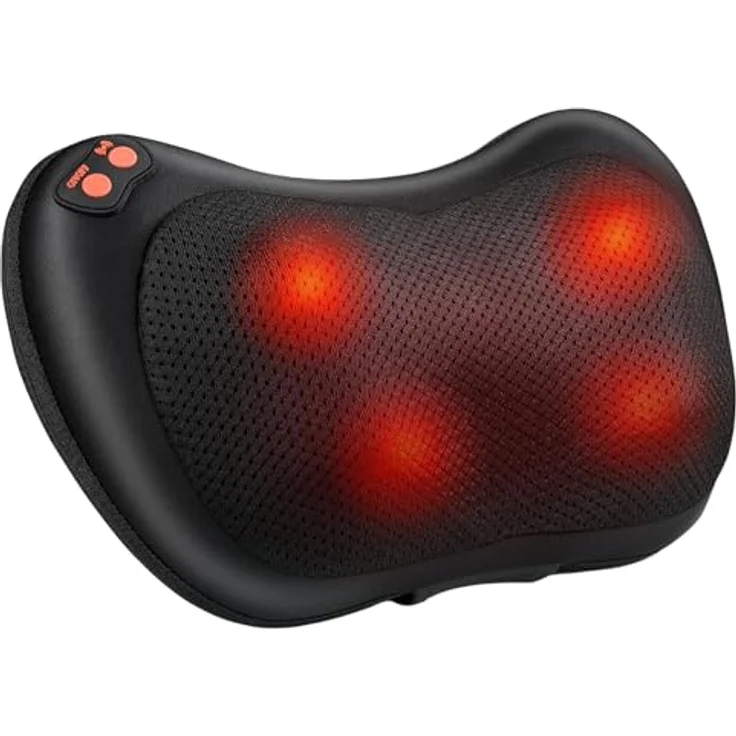 smartEC Witali Shiatsu Massagekissen mit ComfortHeat, elektronisches Nacken- und Rückenmassagegerät mit 4 rotierenden Massageköpfen, Wärmefunktion, für Rücken, Nacken, Schultern & Beine – Bild 1