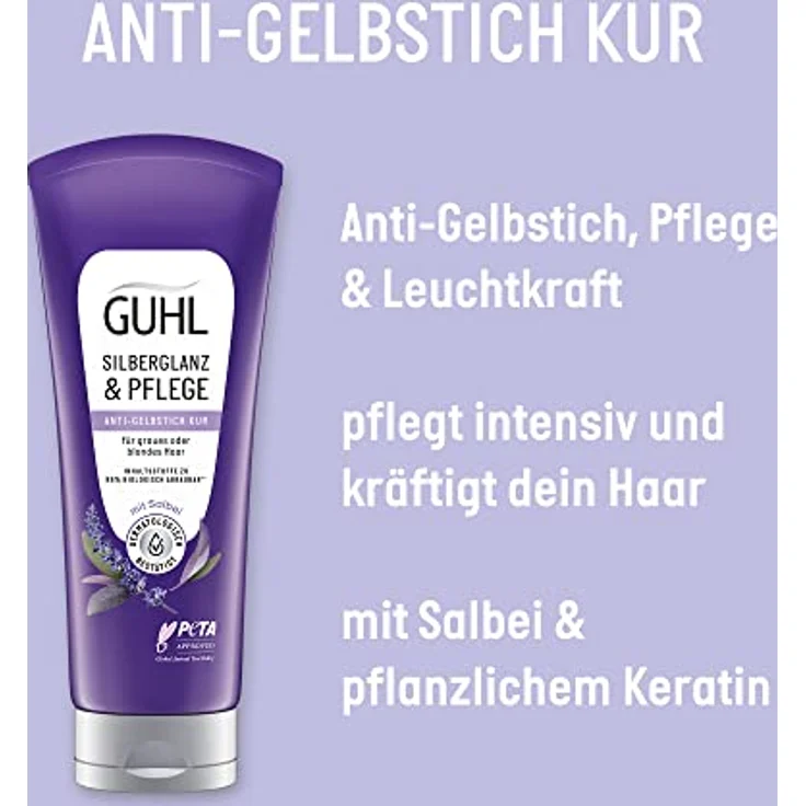 Guhl Silberglanz & Pflege Kur - Inhalt: 200 ml - Haartyp: grau, blond - Anti-Gelbstich – Bild 3
