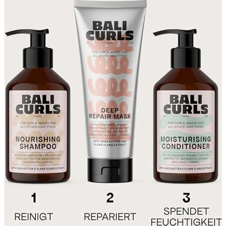 Bali Care Haarshampoo Conditioner Moisturising, 250 ml, Feuchtigkeit und Pflege für lockiges Haar, frizzreduzierende Formel – Bild 8