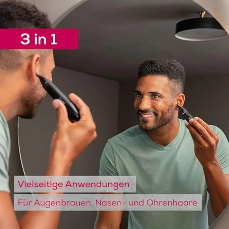 BEURER Nasen- und Ohrhaartrimmer MN3X, Präzisionstrimmer mit 2 Edelstahl-Aufsätzen und Kammaufsatz 3/6 mm, inklusive Aufbewahrungstasche – Bild 2