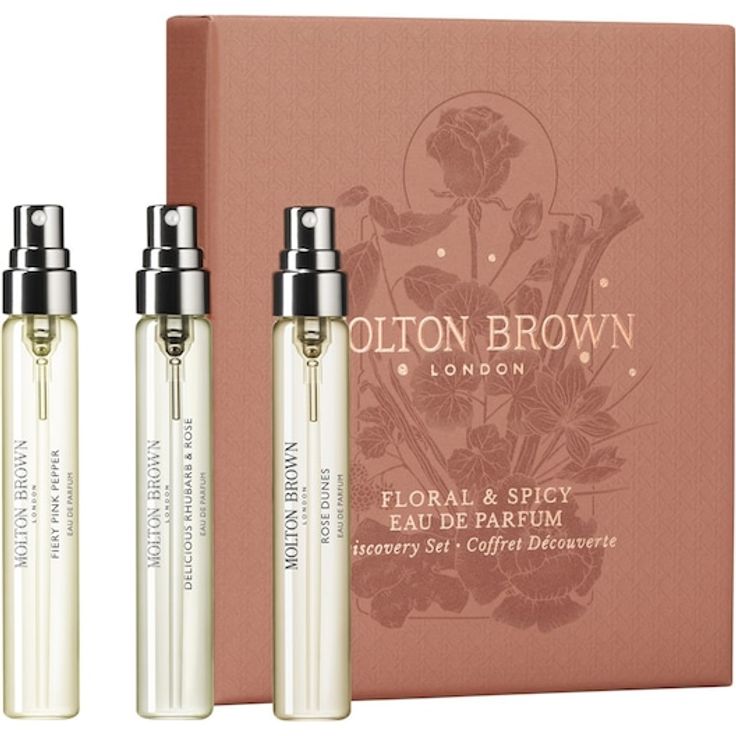 Molton Brown Floral & Spicy Eau de Parfum Discovery Set, Damen-Duftset mit 3 x 7,5 ml, vegetarische Formel, tierversuchsfrei, hergestellt in England