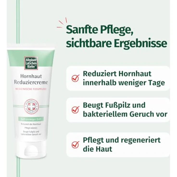Allgäuer Latschenkiefer Hornhaut Reduziercreme, cremig, medizinische Fußpflege mit Fruchtsäuren, 100 ml – Bild 4
