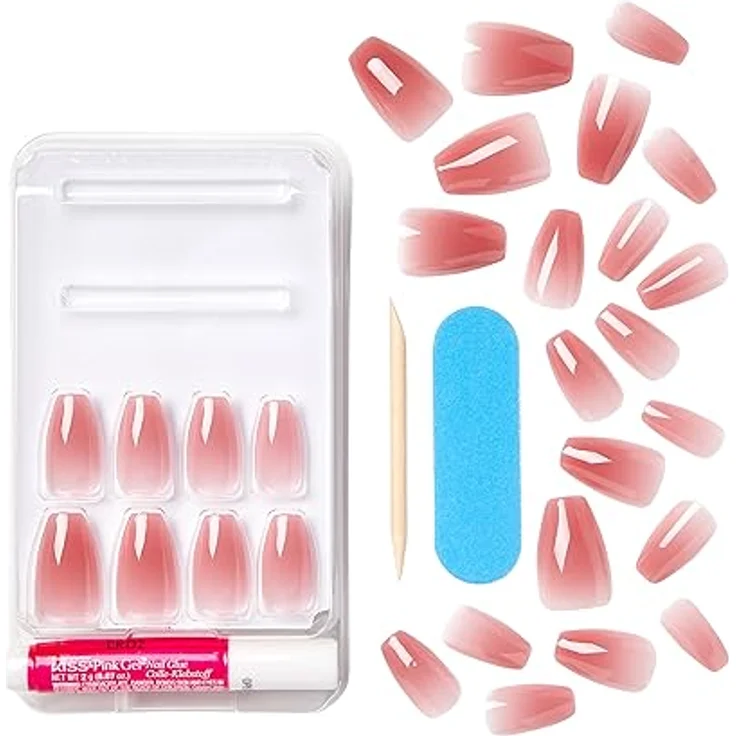 KISS Bare But Better Medium, künstliche Fingernägel 28 St., inklusive Kleber für langanhaltende Maniküre – Bild 9