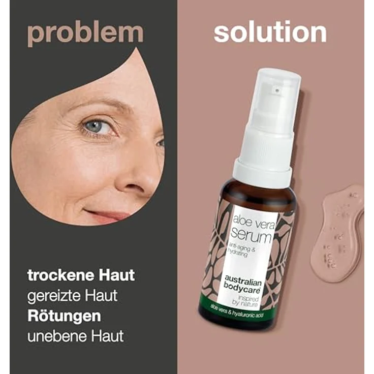 Australian Bodycare Aloe Vera Serum mit Vitamin C + Hyaluronsäure + Vitamin E + Vitamin F | Pflegt bei Unreinheiten, Pigmentflecken und Falten | 100% vegan - 30 ml – Bild 2