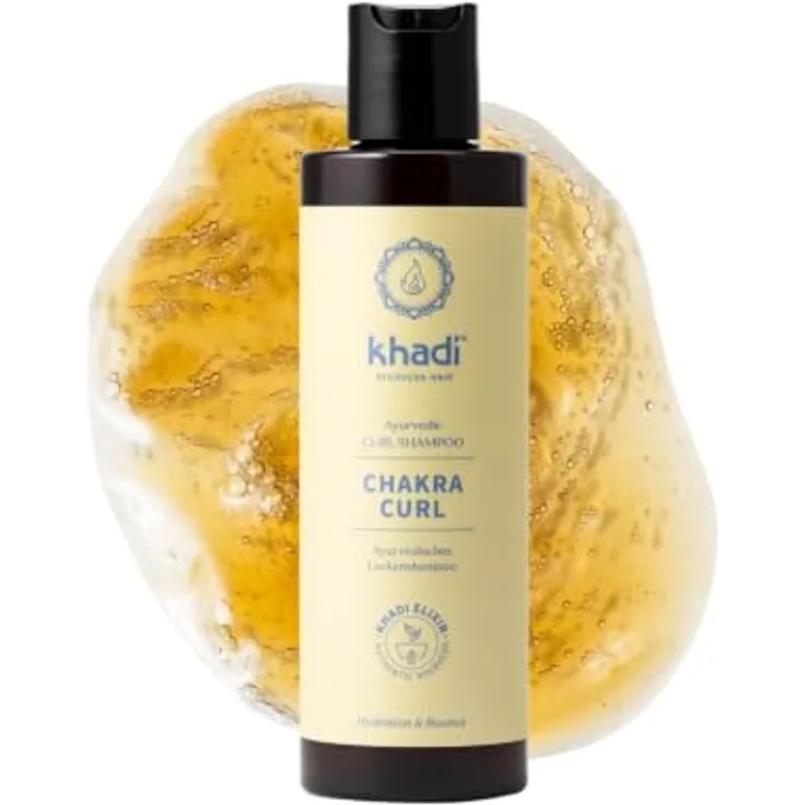 Khadi Ayurvedisches Lockenshampoo 200 ml, ChakraCurl Shampoo für Locken & Wellen, bis zu 20% Kräuterelixier, 100% zertifizierte Naturkosmetik