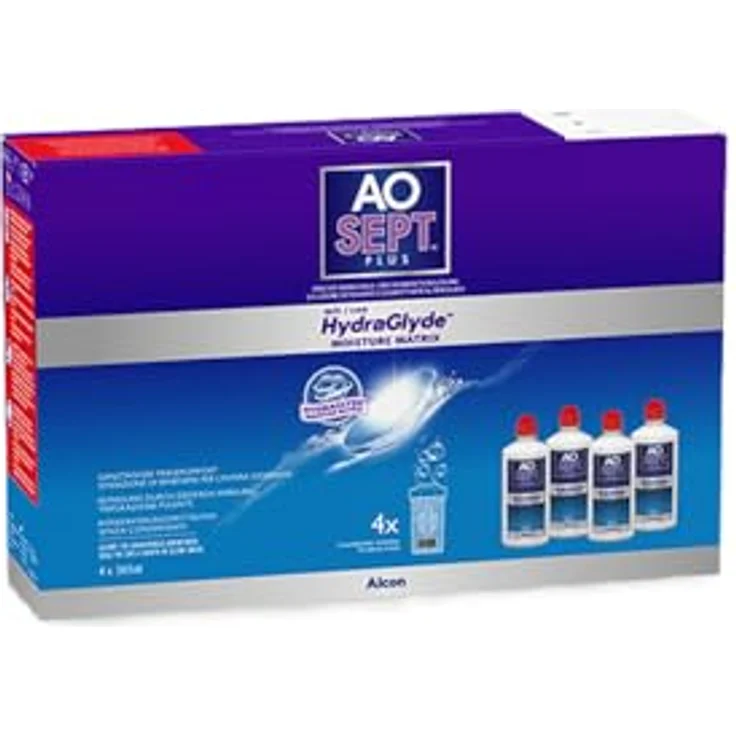 Aosept Plus mit Hydraglyde Pflegemittel, Systempack, 360 ml (4er Pack) - Preisvergleich – Bild 3