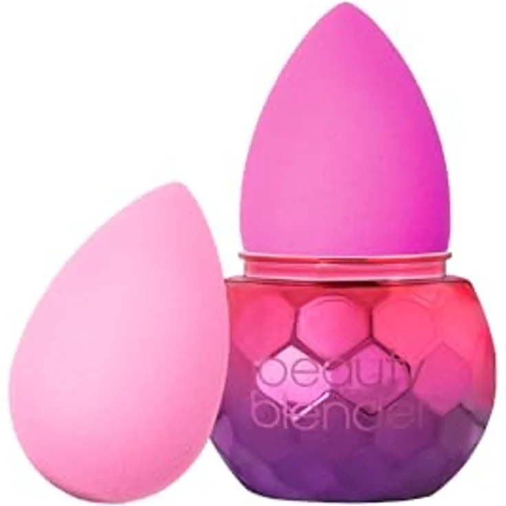 beautyblender DiscGlow Inferno, Aqua-aktivierter Make-up-Schwamm mit großer Oberfläche und konturierter Spitze, pink