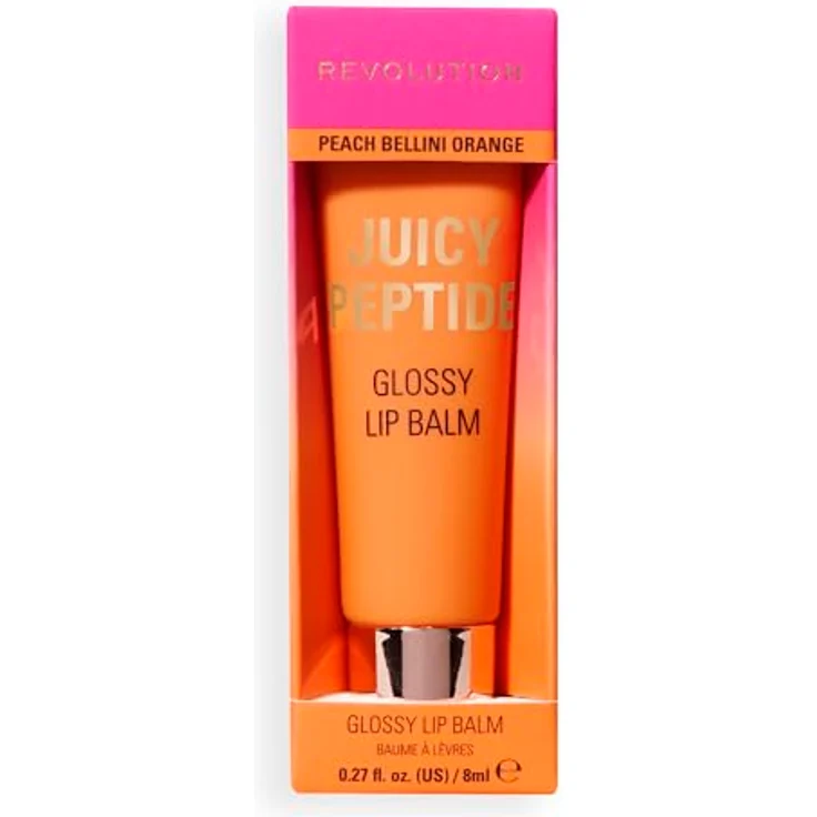 Revolution Juicy Peptide Lip Balm, pflegender Lippenbalsam mit Peptiden, Squalan & Vitamin E, vegan & tierversuchsfrei, 8ml, Peach Bellini Orange – Bild 4