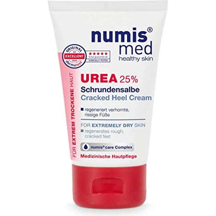 numis med Schrundensalbe mit 25% Urea - Hautberuhigende Schrunden Fusscreme für sehr rissige & stark verhornte Füße - vegane Hautpflege ohne Silikone & Parabene - Fußpflege (50 ml) – Bild 1