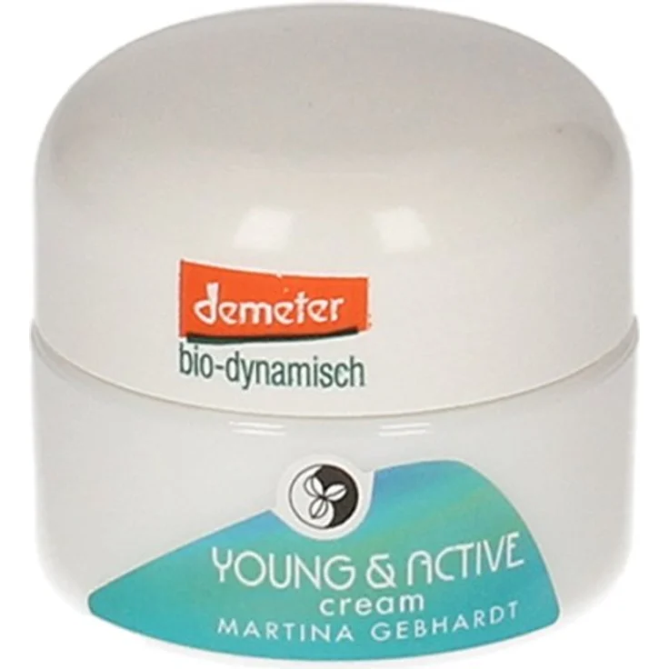 Martina Gebhardt Young&Active Cream, Gesichtscreme für Mischhaut, 15 ml, Schutz vor Sonnenlicht, Hautausgleich