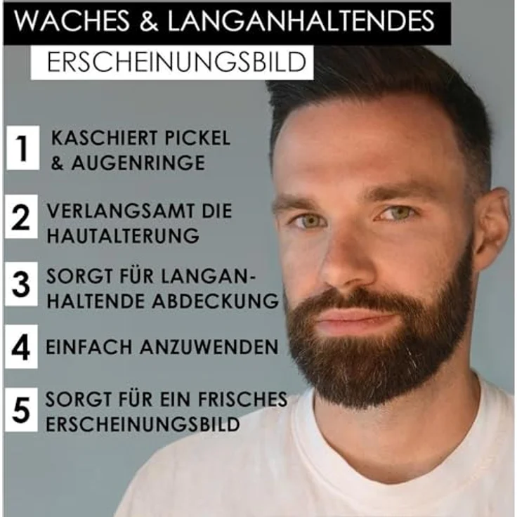 Maybelline New York Abdeckstift für Männer, Concealer mit starker Deckkraft, Farbe Nr. 07 Sand, 6,8ml, zum Kaschieren von Augenringen und Pickeln – Bild 3