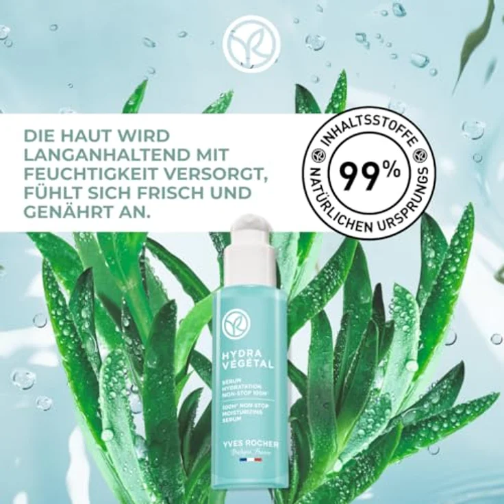 Yves Rocher HYDRA VÉGÉTAL - Feuchtigkeits Serum Non-stop 100h - Intensiv feuchtigkeitsspendend - 30ml – Bild 2