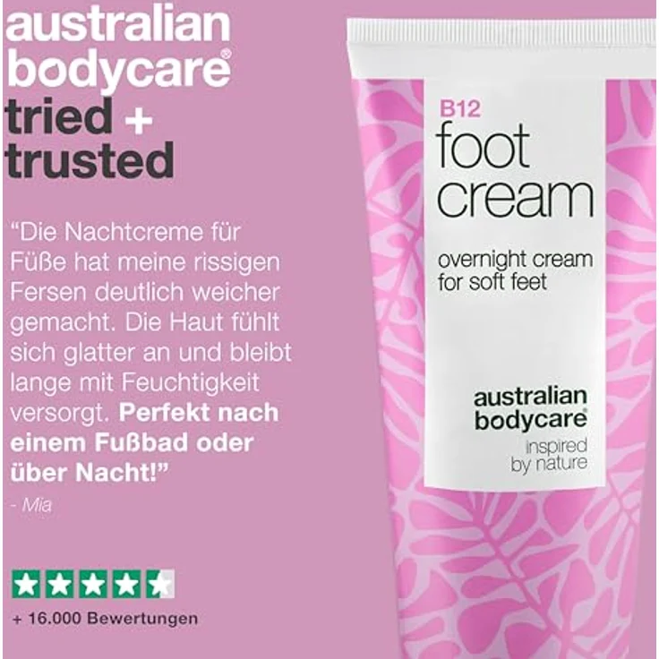 Australian Bodycare B12 Fußcreme, mit 10% Urea und Sheabutter, intensive Pflege für rissige Fersen und trockene Haut – Bild 5