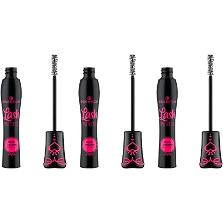 essence Lash PRINCESS curl & volume mascara, Schwarz, volumengebend, schwunggebend, sofortiges Ergebnis, intensiv, vegan, ohne Mikroplastikpartikel, Nanopartikel frei, ohne Parfüm, 3er Pack (3x12ml)