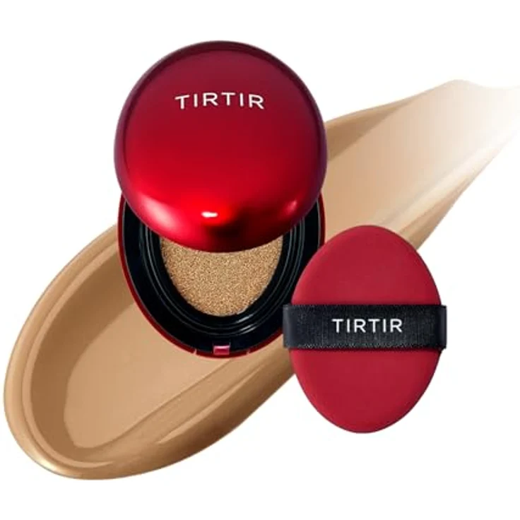 TIRTIR Mask Fit Red Cushion Mini, langanhaltendes Make-up mit Schwämmchen, Farbton 34W Toffee, 4.5 g – Bild 1