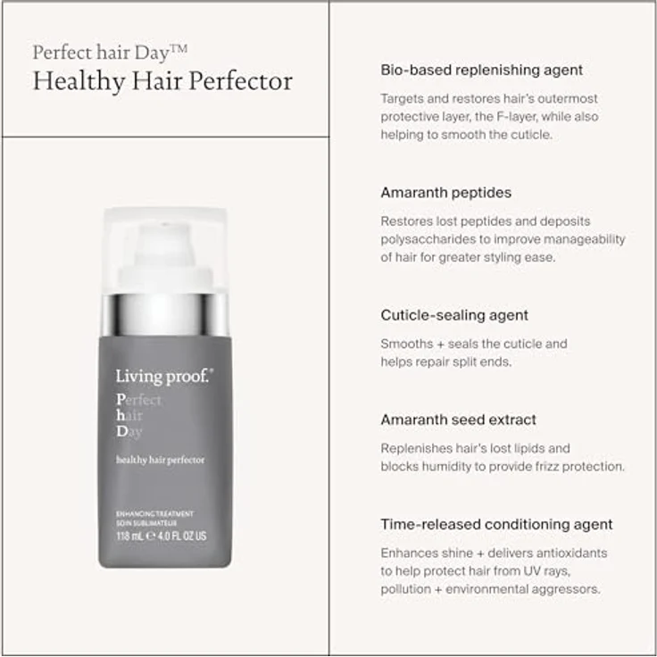 Living Proof Perfect Hair Day Healthy Hair Perfector | Haar-Pflegelotion für trockenes und geschädigtes Haar, schützt, sorgt für Glanz & Geschmeidigkeit | Cruelty Free, ohne Silikone & Sulfate | 118ml – Bild 5