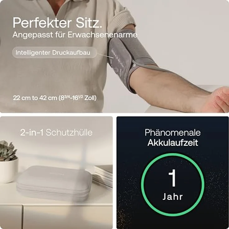 Withings BPM Vision, Blutdruckmessgerät mit 1-Kanal-EKG, 2,8-Zoll-Farbdisplay, Wi-Fi und Bluetooth Synchronisierung, geeignet für Armumfänge 22-42 cm – Bild 7