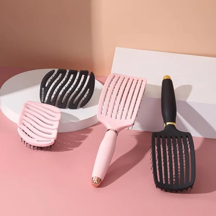 Sister Young MILA PINK BV - Mini-Bürste mit natürlichen Wildschweinborsten und Nylonstiften, No Tangle für gesundes Haarpflege – Bild 9