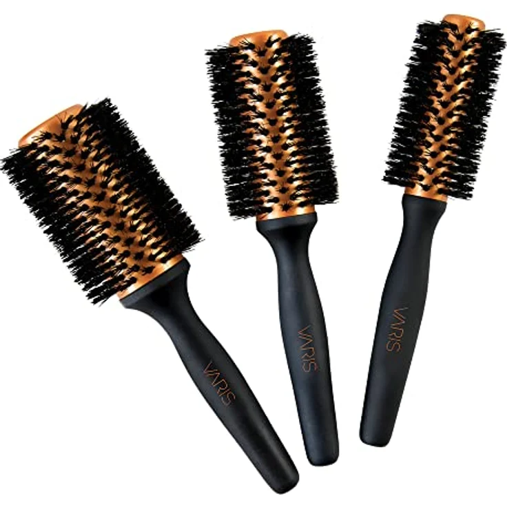 VARIS Boar Brush Rundbürste mit Wildschweinborsten Medium 33 mm 1 St. - Hilfreich beim Haarstyling, antistatisch, rutschfester Griff – Bild 2