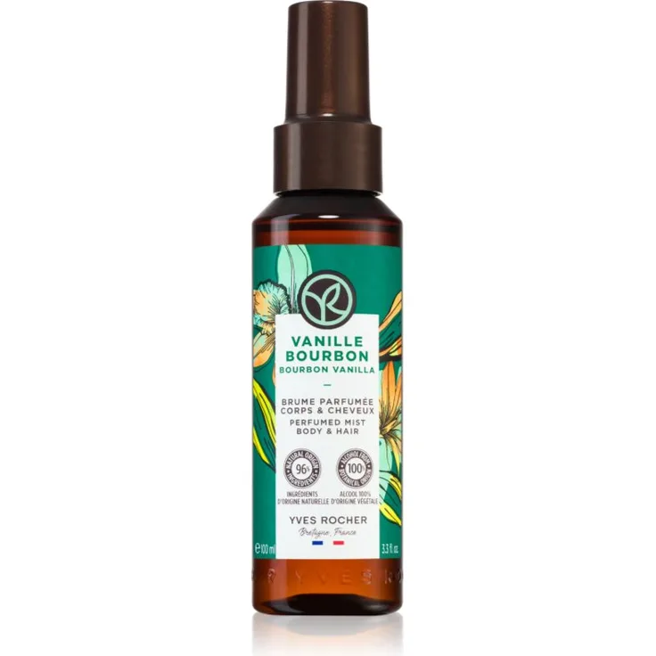 Yves Rocher Bain de Nature, parfümiertes Spray für Körper und Haare für Damen, Bourbon Vanilla, 100 ml, vegan, 96% natürliche Inhaltsstoffe