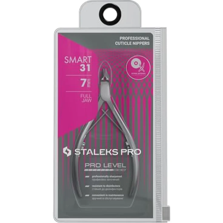 STALEKS PRO Nagelzange Smart 31, professionelle Maniküre-Pinzette aus medizinischem Stahl, 7mm, ergonomisch und scharf – Bild 2