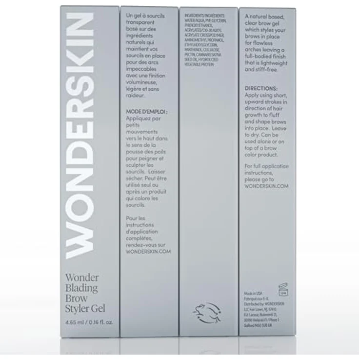 WONDERSKIN Brow Styler Augenbrauengel und Augenbrauen-Mascara, 4,65 ml, mit praktischem Pinsel für fixierte Augenbrauen – Bild 7