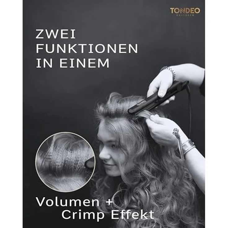 Tondeo Cerion Crimp Kreppeisen mit Keramikbeschichtung stufenlose Drehkupplung, stufenlose Steueung, federnd gelagerte Heizelemente – Bild 7