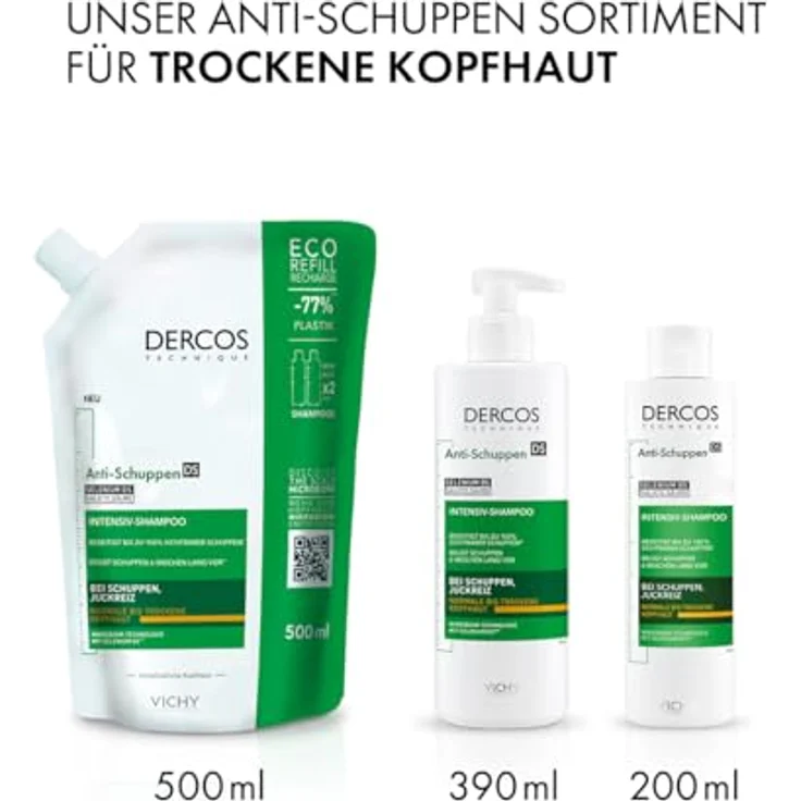 Vichy Dercos Anti-Dandruff Shampoo gegen Schuppen für trockenes Haar 390 ml – Bild 7