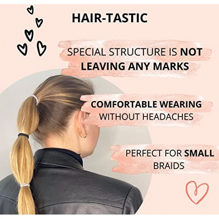 Bellody® Minis - Kleine Mini Haargummis für stylische Flechtfrisuren & kleine Zöpfe (20 Stück - Orange/Gelb) - Damen Haargummis in verschiedenen Farben – Bild 3