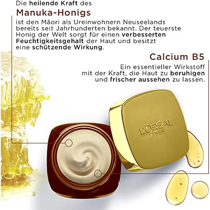 L'Oréal Paris Age Perfect Extra-Reichhaltig Anti Age Tagespflege: für straffe Haut und intensive Pflege mit Manuka Honig und Calcium B5, 50ml – Bild 3