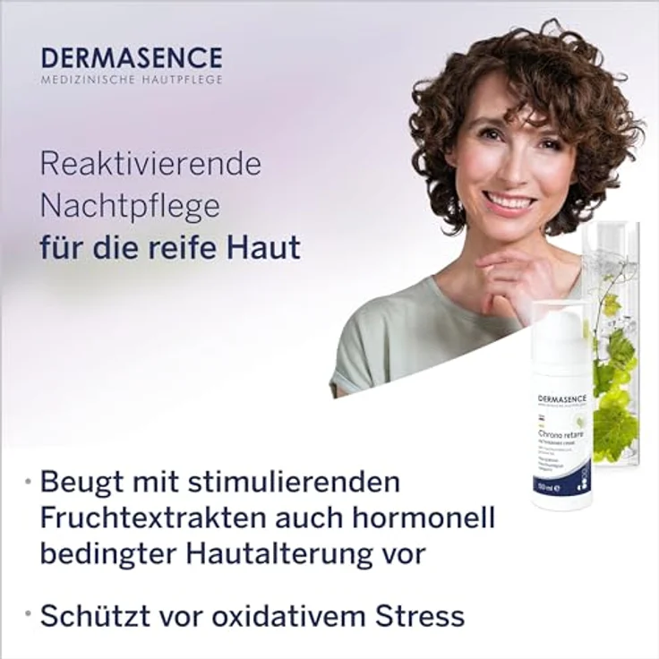 DERMASENCE Chrono retare Aktivierende Creme, 50 ml - Hautbildverfeinernde Nachtpflege für die fett und feuchtigkeitsarme Haut - Anti-Aging - glättet die Haut und steigert die Feuchtigkeit – Bild 4