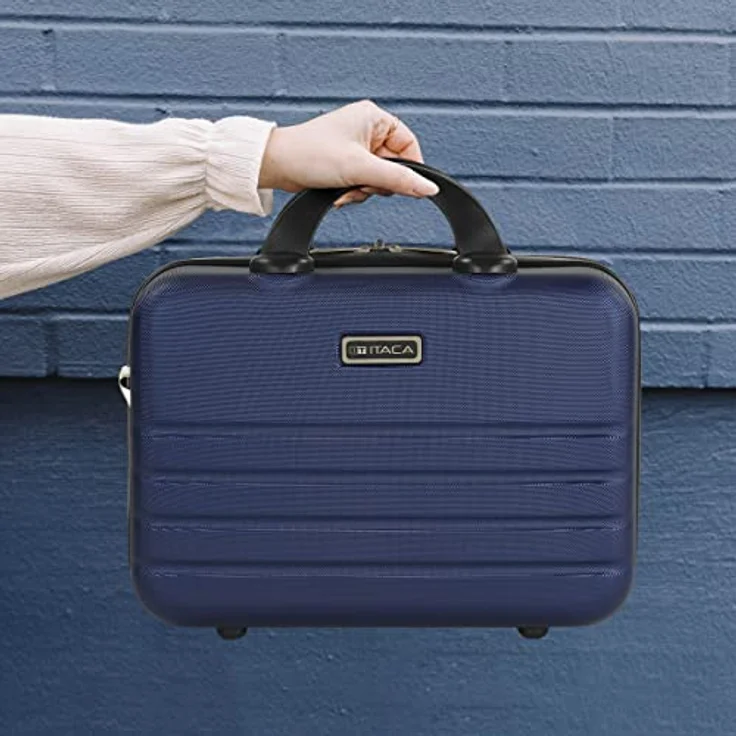 ITACA - Kosmetikkoffer Hartschale Groß, Beautycase Damen, Trolley & Handgepäck Koffer: Beauty Case Hartschale, Kosmetik Koffer, Kosmetiktasche Groß - Ideal für Reisen! 771135, Marine Blau – Bild 2