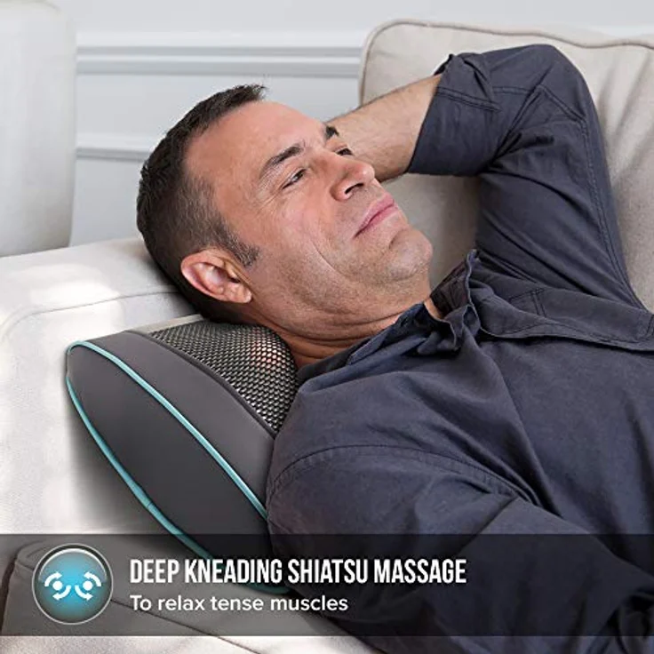 HoMedics GEL Massagekissen wiederaufladbar, Gezielte, tiefenwirksame Shiatsu Massage mit Gel-Technologie und Akku, vielseitig einsetzbar, mit Wärmefunktion – Bild 4