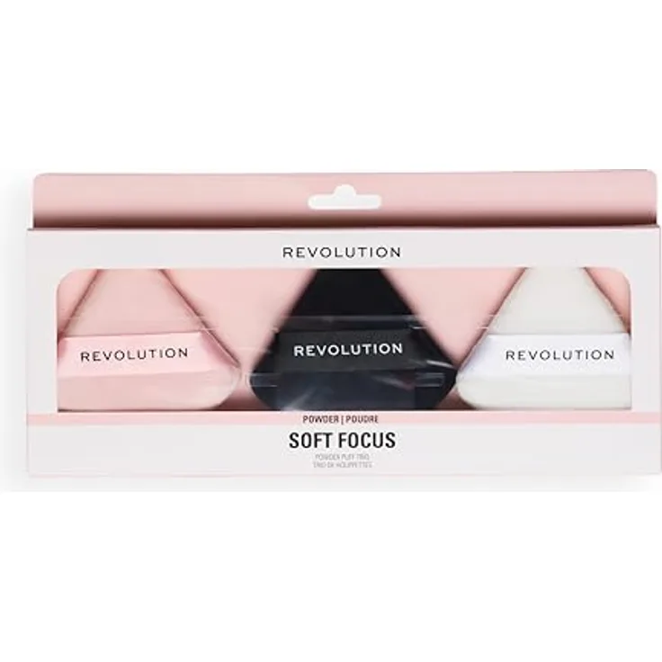 Revolution Soft Focus Powder Puff Trio, 3er-Set Puderquasten für loses Puder, vegan und tierversuchsfrei
