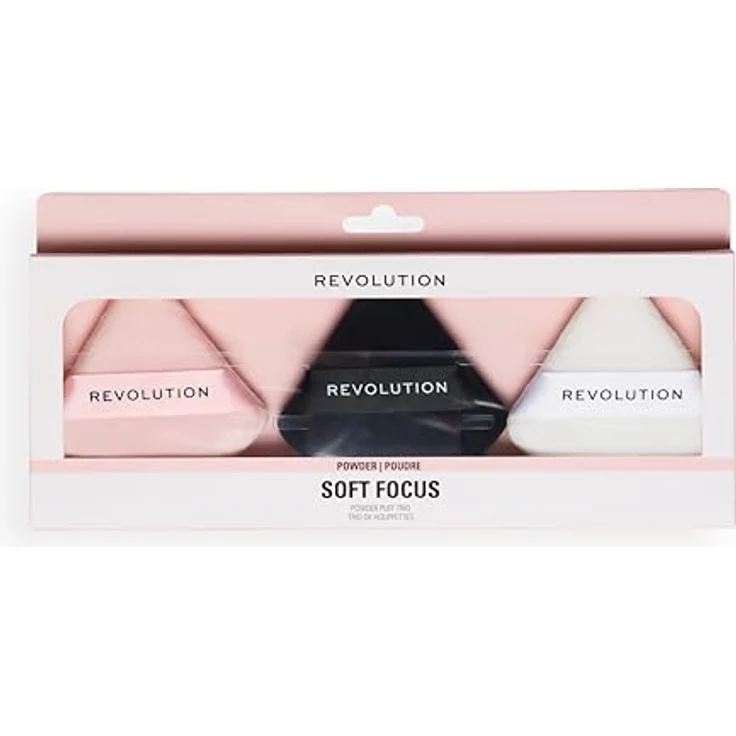 Revolution Soft Focus Powder Puff Trio, 3er-Set Puderquasten für loses Puder, vegan und tierversuchsfrei – Bild 1